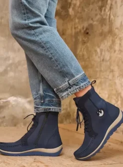 Laarzen|Veterschoenen|Wolky Ocean denim nubuck