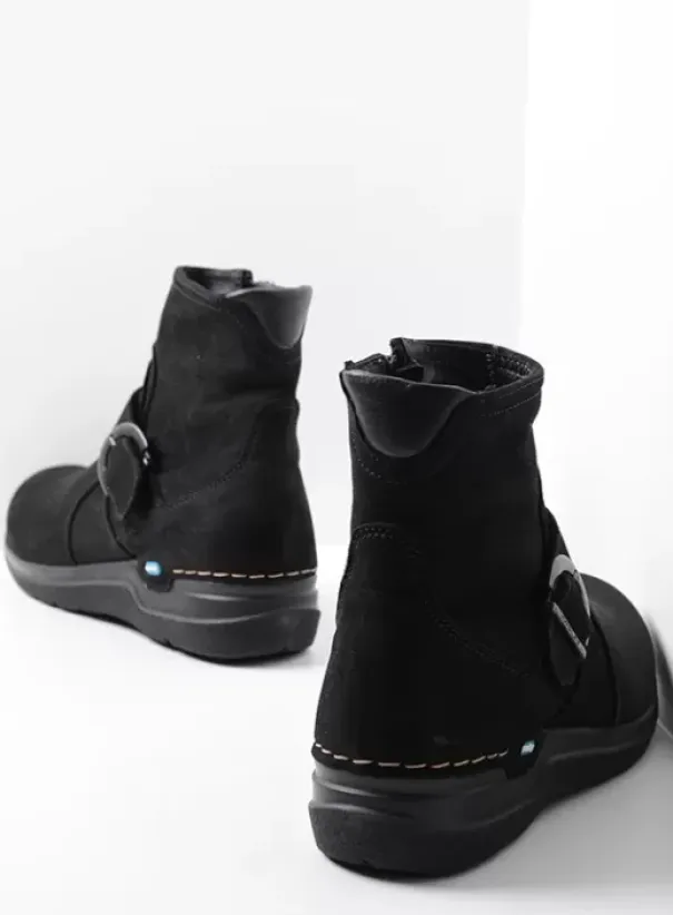 Hielspoor|Wandelschoenen|Wolky Okay zwart nubuck