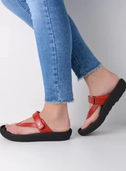 Slippers|Voorjaar/zomer|Wolky Peace rood leer