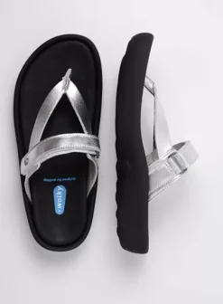 Slippers|Voorjaar/zomer|Wolky Peace zilver leer