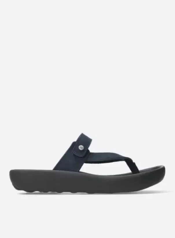 Slippers|Wolky Peace blauw nubuck