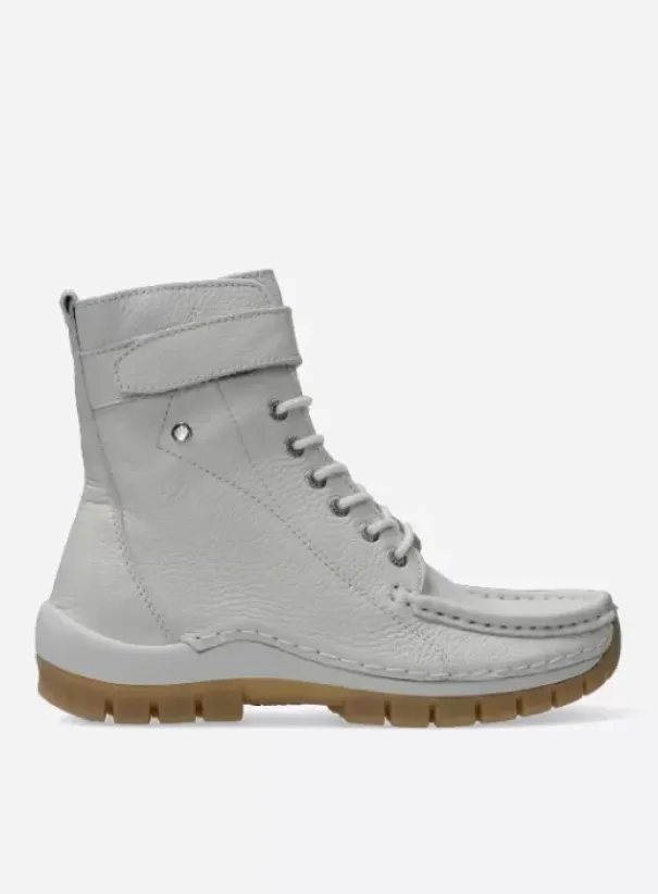 Laarzen|Veterschoenen|Wolky Reach creme wit leer