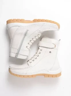 Laarzen|Veterschoenen|Wolky Reach creme wit leer