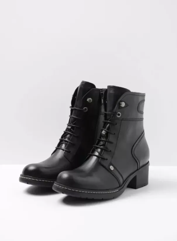 Biker boots|Laarzen|Wolky Red Deer CW zwart leer