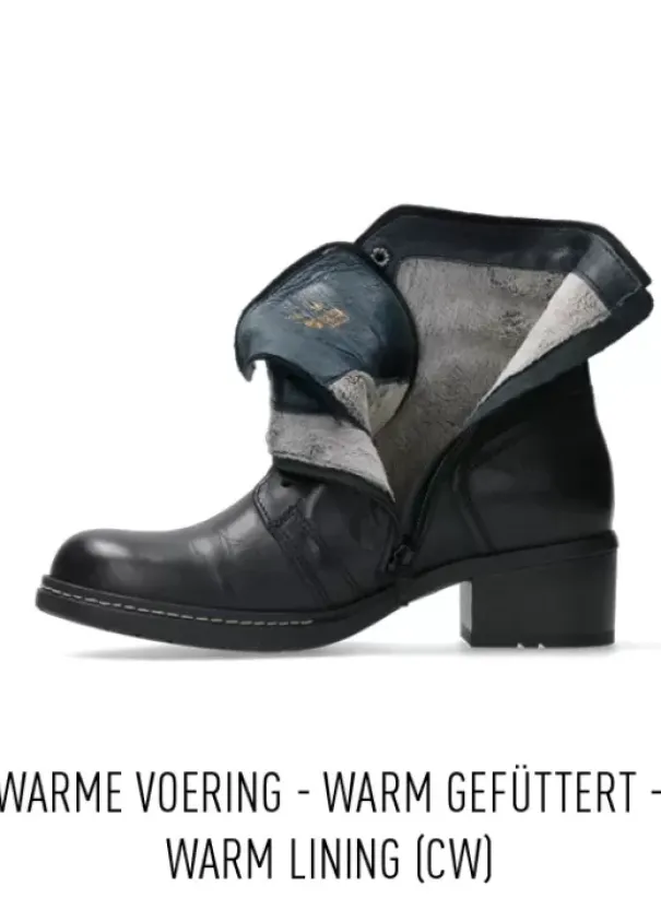 Biker boots|Laarzen|Wolky Red Deer CW zwart leer