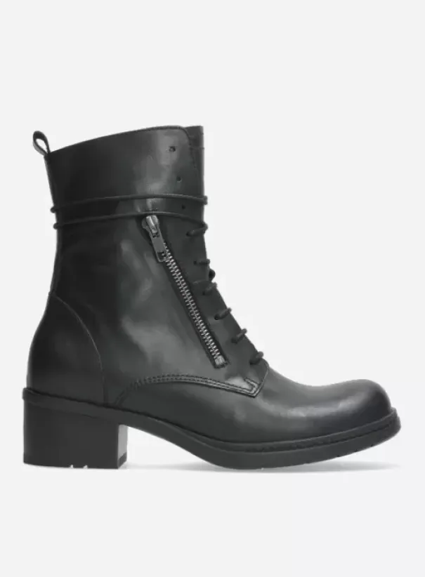 Biker boots|Laarzen|Wolky Rimbley zwart leer