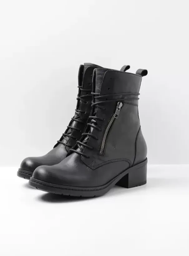 Biker boots|Laarzen|Wolky Rimbley zwart leer