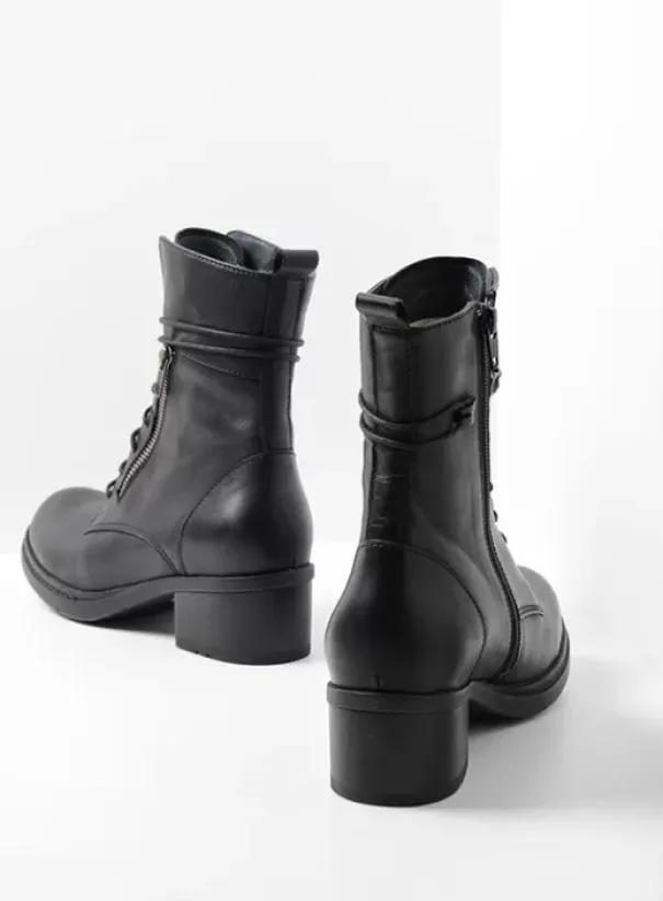 Biker boots|Laarzen|Wolky Rimbley zwart leer