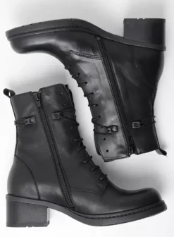 Biker boots|Laarzen|Wolky Rimbley zwart leer