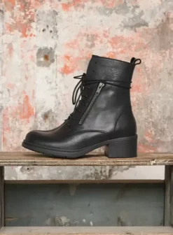 Biker boots|Laarzen|Wolky Rimbley zwart leer