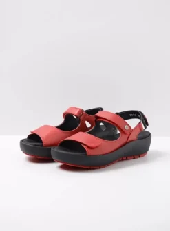 Sandalen|Wolky Rio rood leer