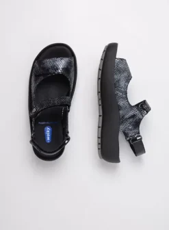 Sandalen|Wolky Rio zwart snake print leer