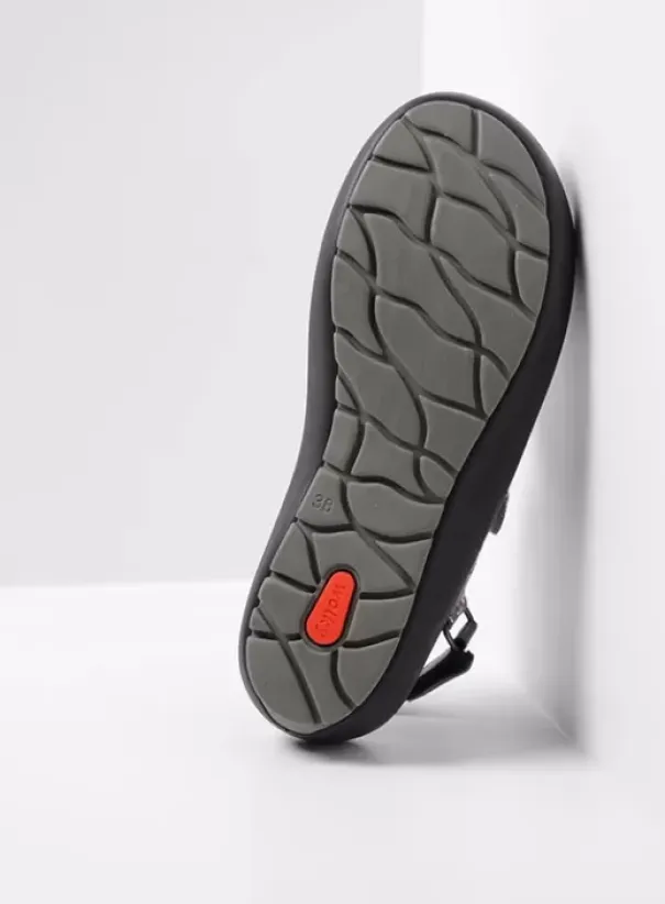 Sandalen|Wolky Rio zwart snake print leer