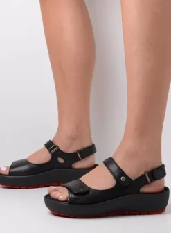 Sandalen|Wolky Rio zwart leer