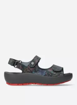 Sandalen|Wolky Rio flower zwart