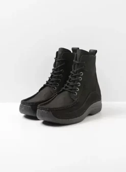 Veterschoenen|Wolky Roll Boot zwart nubuck