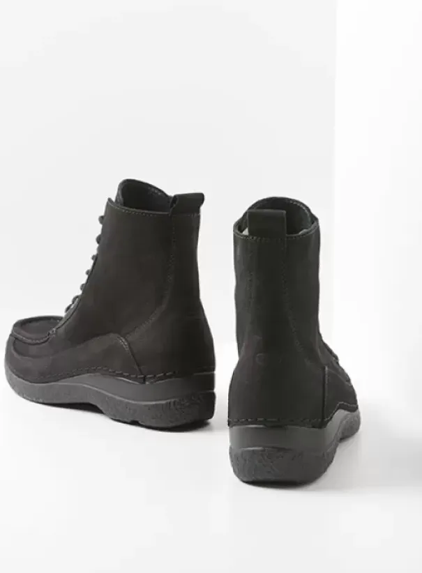 Veterschoenen|Wolky Roll Boot zwart nubuck