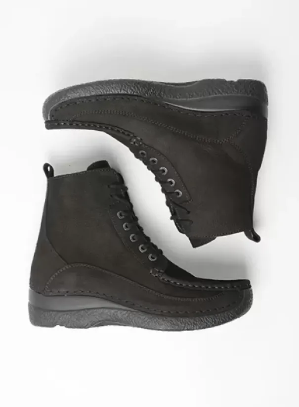 Veterschoenen|Wolky Roll Boot zwart nubuck
