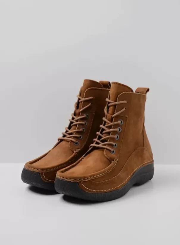 Veterschoenen|Wolky Roll Boot cognac nubuck