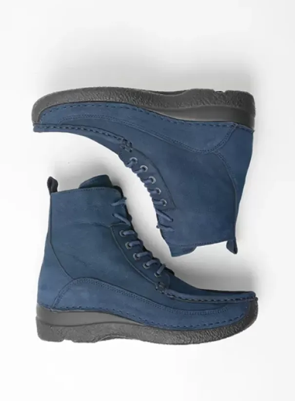 Veterschoenen|Wolky Roll Boot blauw nubuck