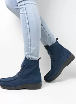 Veterschoenen|Wolky Roll Boot blauw nubuck