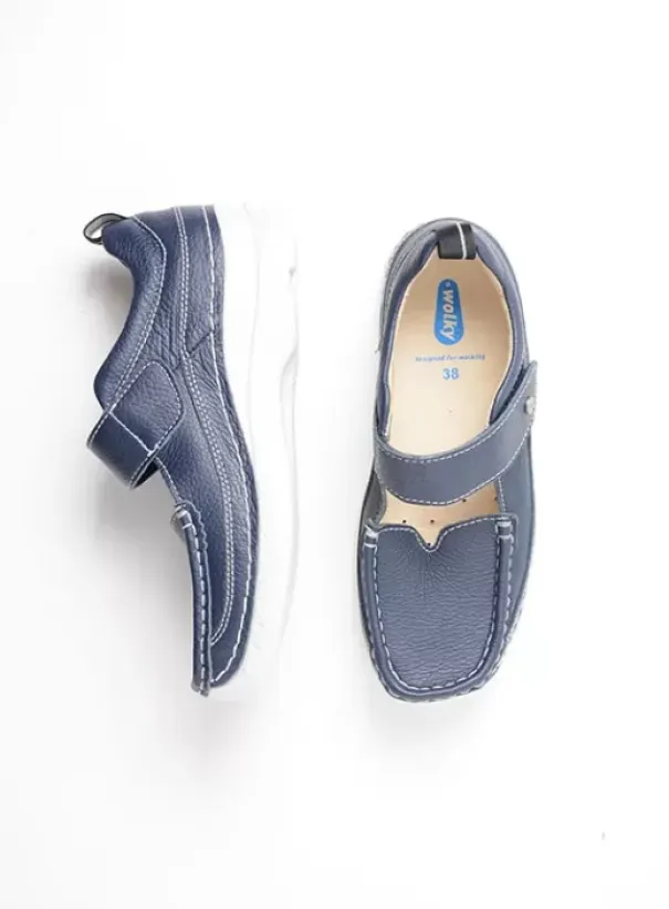 Bandschoenen|Voorjaar/zomer|Wolky Roll Combi blauw leer