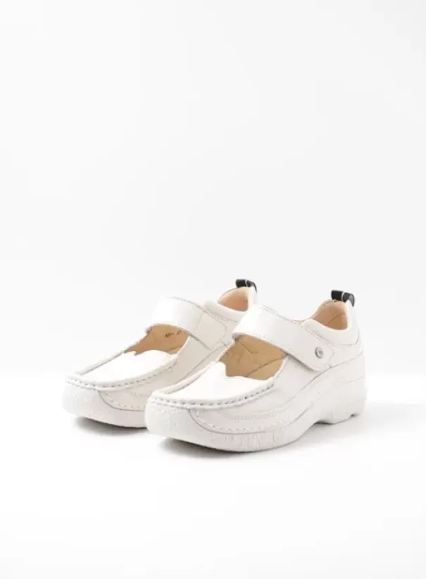 Bandschoenen|Voorjaar/zomer|Wolky Roll Combi creme wit leer