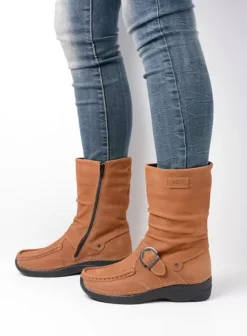 Laarzen|Wolky Roll Jacky cognac nubuck