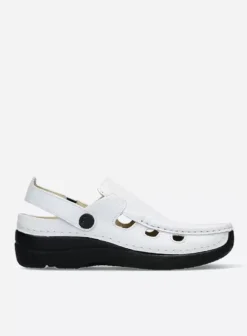 Slippers|Klompen|Wolky Roll Multi wit leer