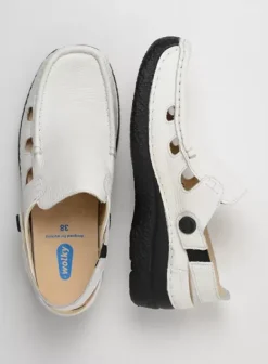 Slippers|Klompen|Wolky Roll Multi wit leer
