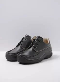 Comfortschoenen|Veterschoenen|Wolky Roll Shoe Men zwart leer