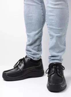 Comfortschoenen|Veterschoenen|Wolky Roll Shoe Men zwart leer