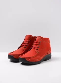 Hielspoor|Veterschoenen|Wolky Roll Shoot donkerrood nubuck