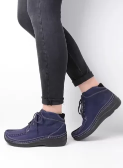 Hielspoor|Veterschoenen|Wolky Roll Shoot paars nubuck