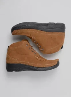 Hielspoor|Veterschoenen|Wolky Roll Shoot cognac nubuck