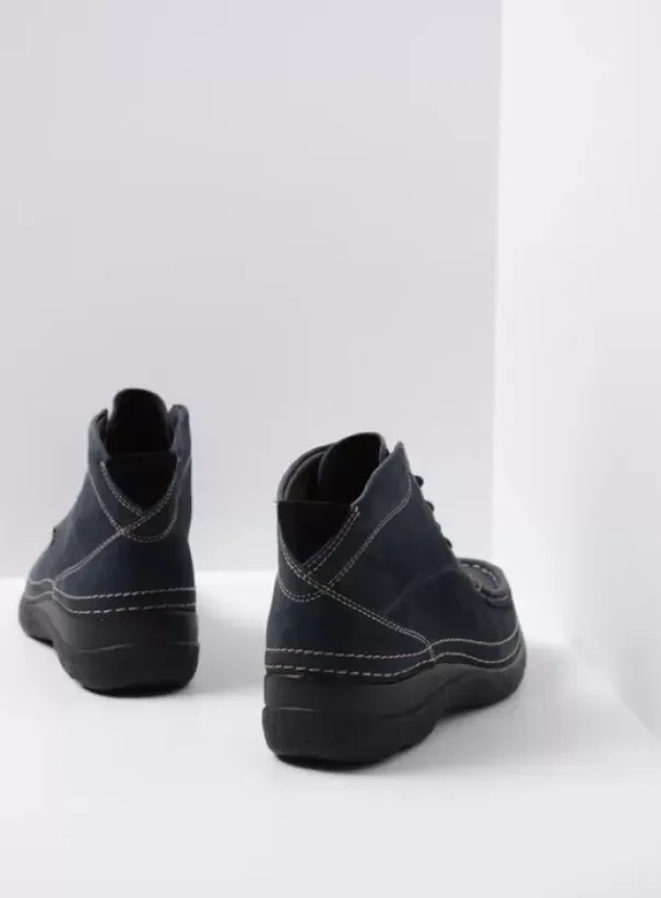 Hielspoor|Veterschoenen|Wolky Roll Shoot blauw nubuck