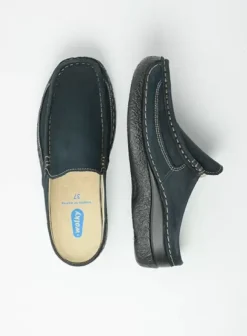 Slippers|Klompen|Wolky Roll Slide blauw nubuck