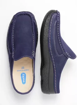 Slippers|Klompen|Wolky Roll Slide paars nubuck