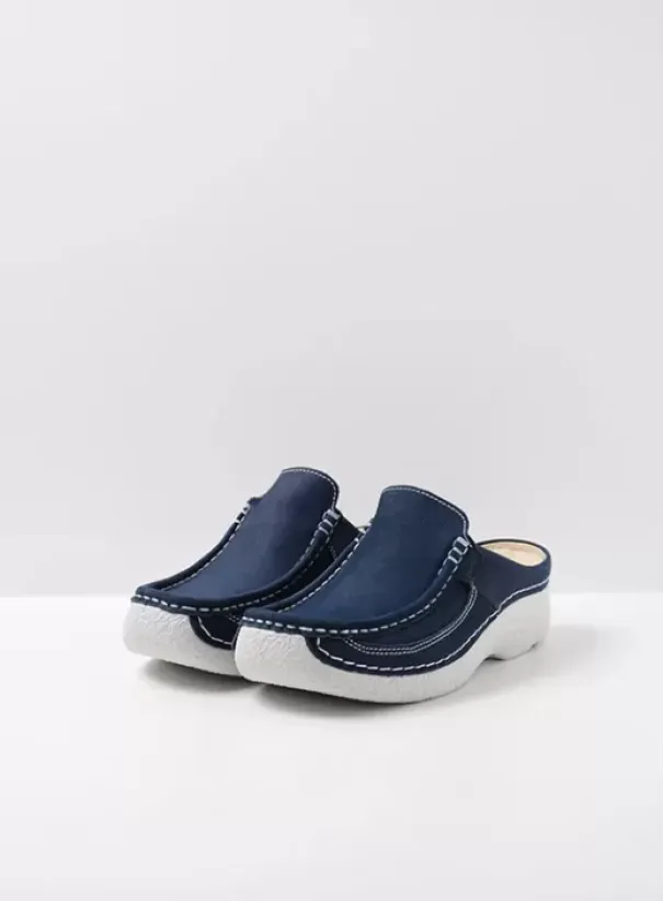 Slippers|Klompen|Wolky Roll Slide denim nubuck