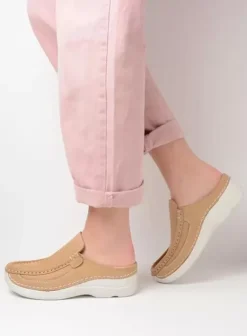 Slippers|Klompen|Wolky Roll Slide beige nubuck