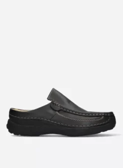 Slippers|Klompen|Wolky Roll Slide men zwart leer
