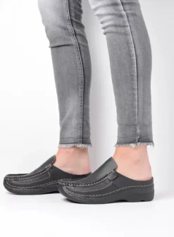 Slippers|Klompen|Wolky Roll Slide Vegan zwart