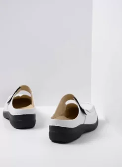 Hielspoor|Slippers|Wolky Roll Slipper wit/zwart leer