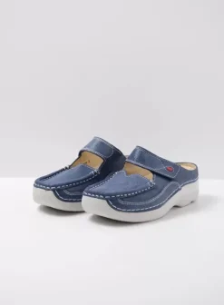 Hielspoor|Slippers|Wolky Roll Slipper denim nubuck