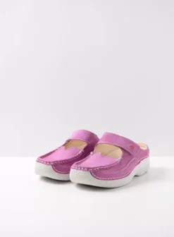 Hielspoor|Slippers|Wolky Roll Slipper fuchsia nubuck