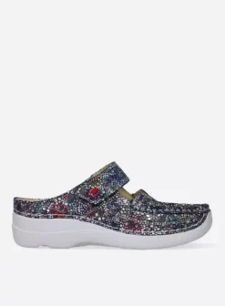 Hielspoor|Slippers|Wolky Roll Slipper zwart multi suede