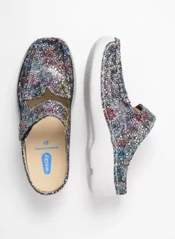 Hielspoor|Slippers|Wolky Roll Slipper zwart multi suede