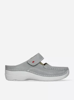Hielspoor|Slippers|Wolky Roll Slipper lichtgrijs nubuck