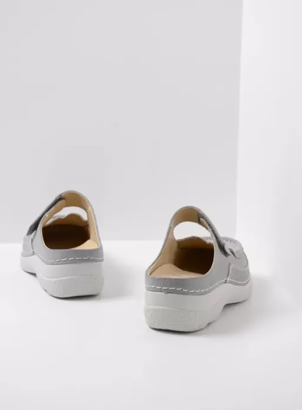 Hielspoor|Slippers|Wolky Roll Slipper lichtgrijs nubuck