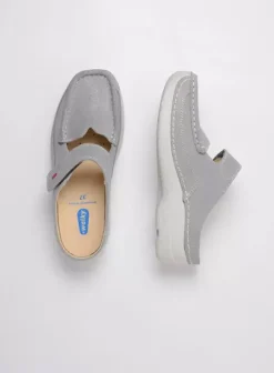 Hielspoor|Slippers|Wolky Roll Slipper lichtgrijs nubuck